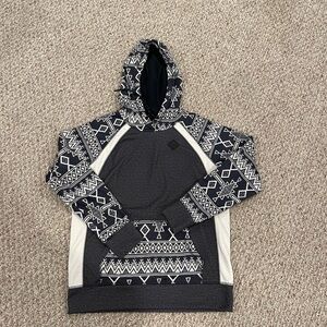 Burton Black/ Gray and White Patterned Hoodie